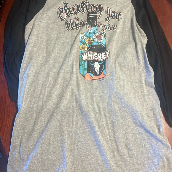 “Chasing You Like A Shot If Whiskey” Long sleeve tee size 2 XL - Picture 2 of 5